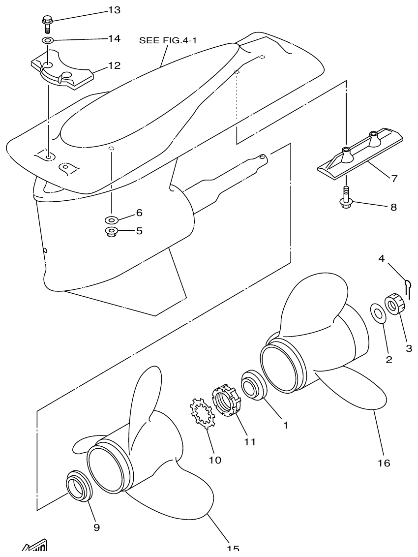 Yamaha DE DHT C(6U41) LOWER CASING & DRIVE 2 parts diagram